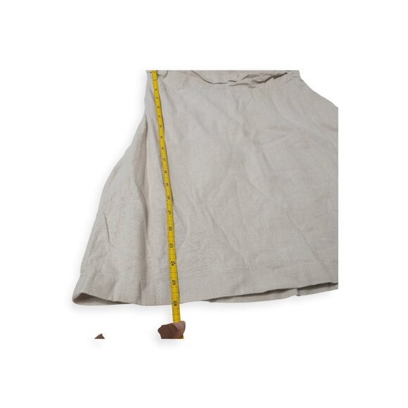 Abercrombie & Fitch Beige Linen Mini Dress SZ M One Shoulder Lined Cocktail Hour - Picture 8 of 12